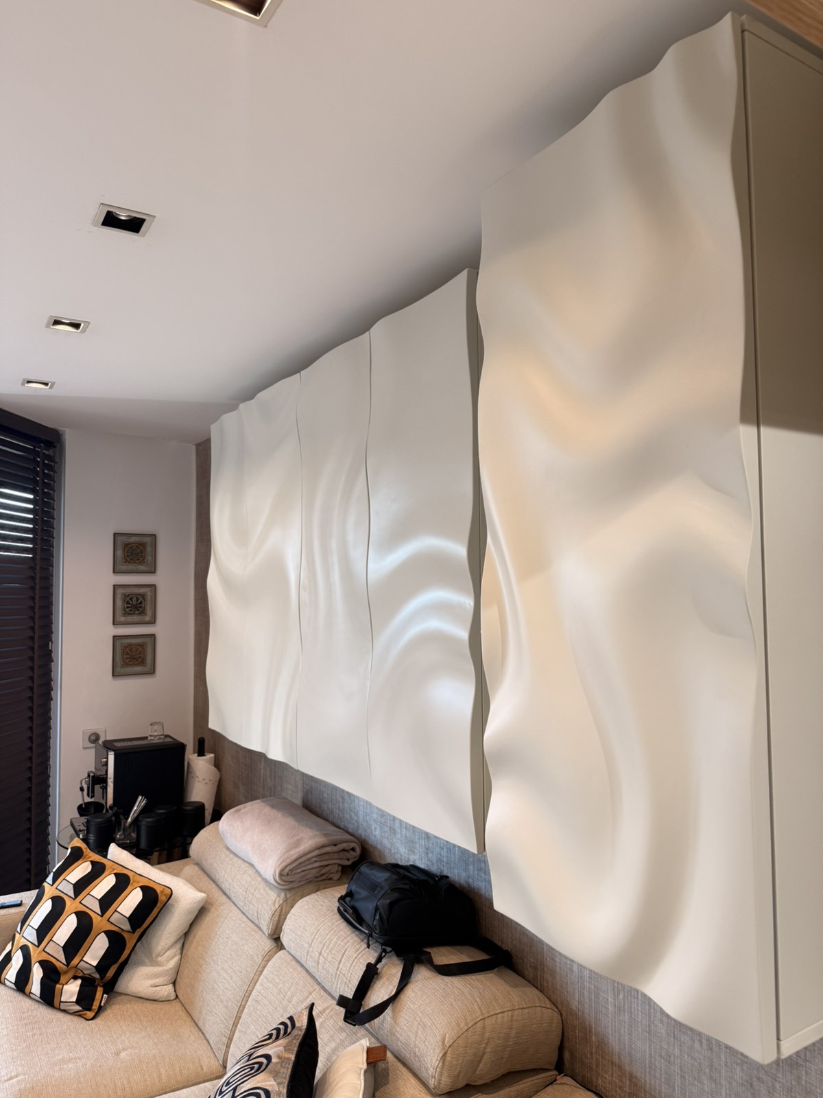 3D organic wave wall panel STL • CNC design for router and 3D printer • WP9