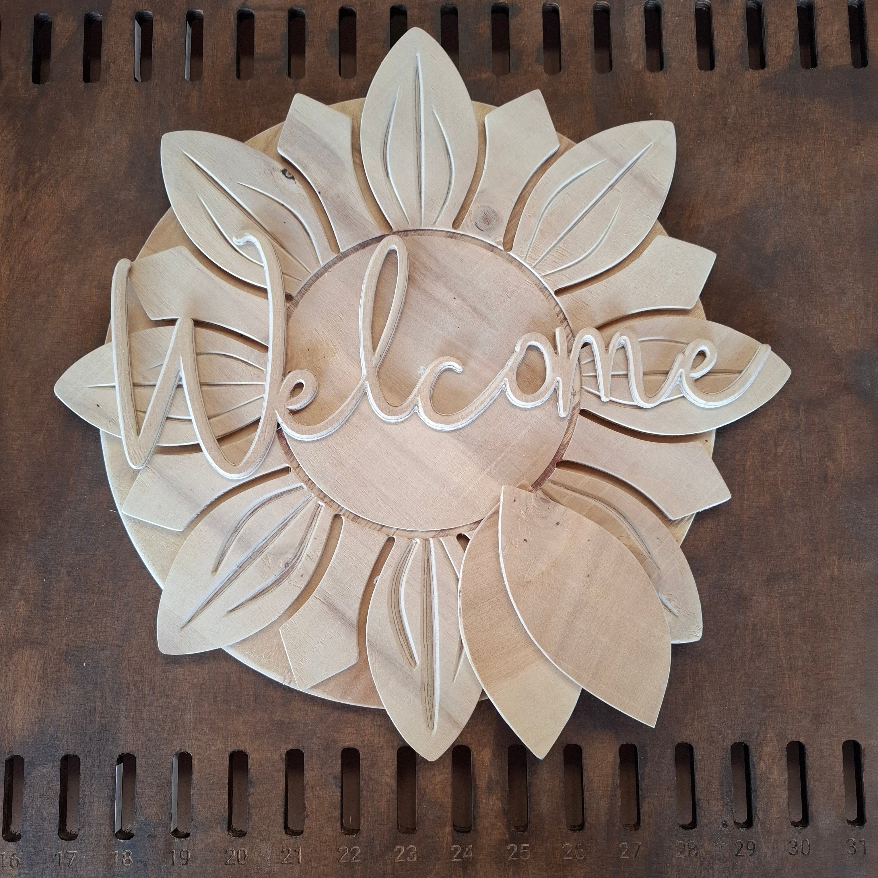 Decorative plywood sunflower design
