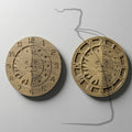 C2+C4 sun and moon CNC clock bundle, Arabic and Roman numeral versions, side by side render