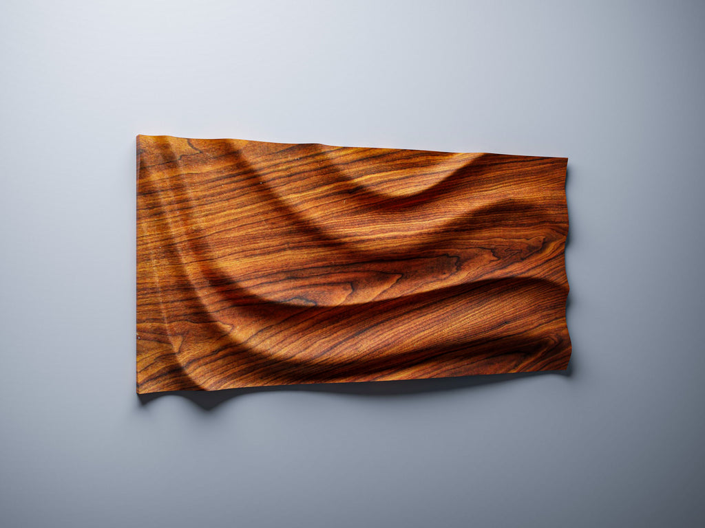 WP10 3D wave wall panel. , left-angle view showing wavy surface