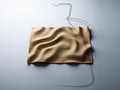 WP2 3D wave wall panel - warm natural oak, smooth finish, front view, CNC router and 3D print ready