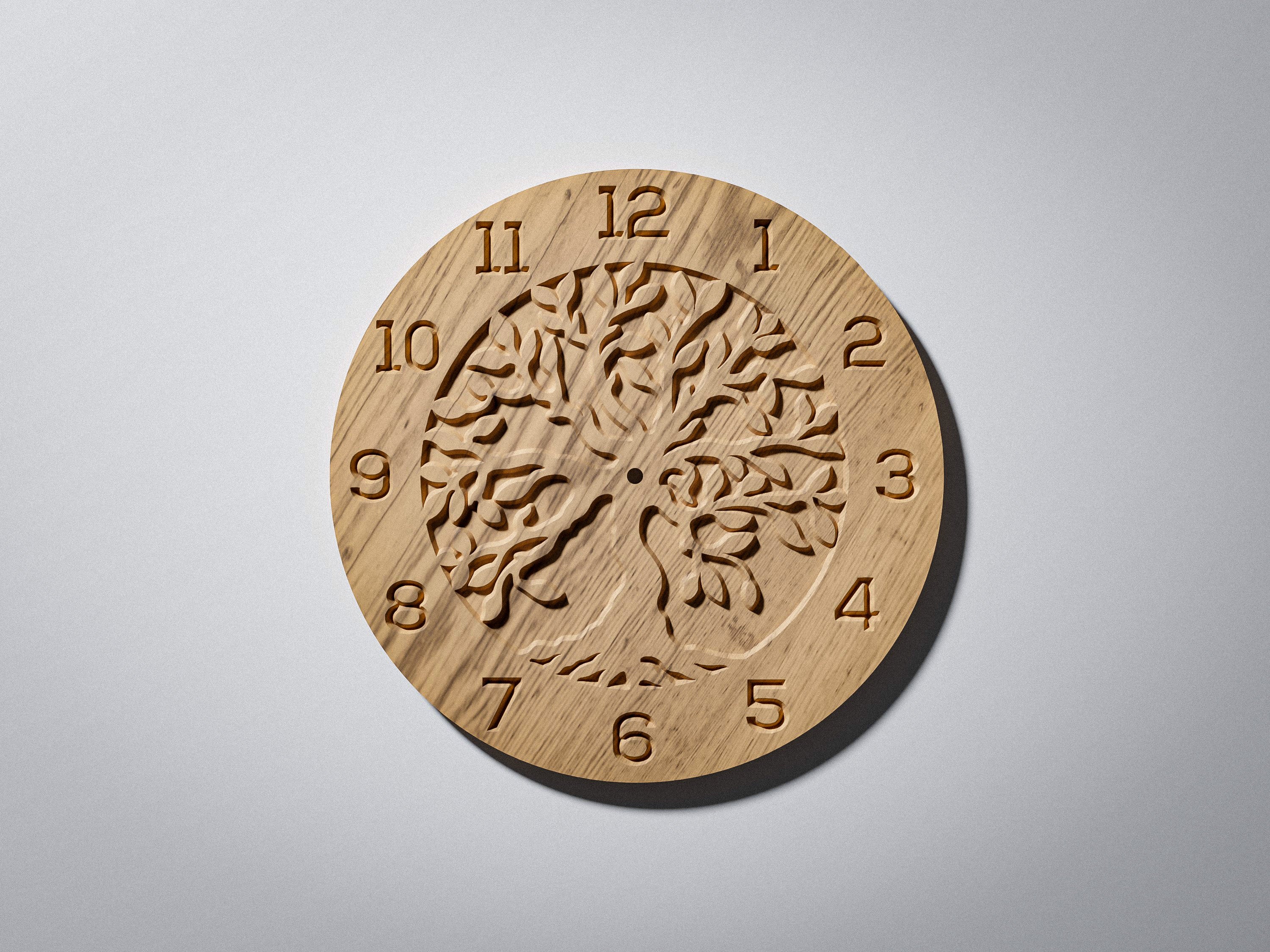 C3 tree of life CNC clock face made with 3d printer